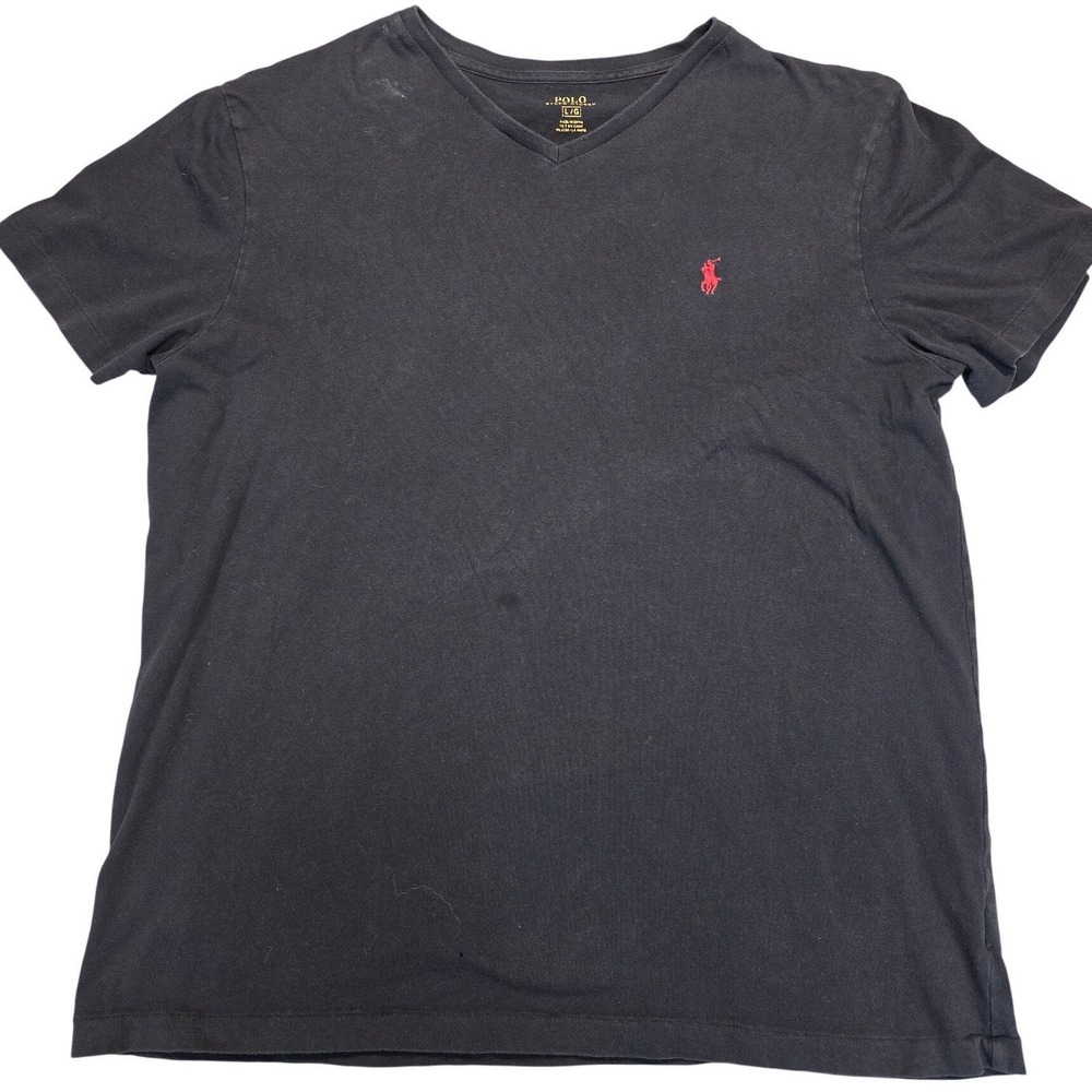 Polo Ralph Lauren V-Neck T-Shirt Bundle 4 Mens (3)L & (1)M Cotton Classic Logo - Picture 2 of 16